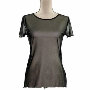 ANTISTAR Sheer Mesh Black Short Sleeve T-Shirt